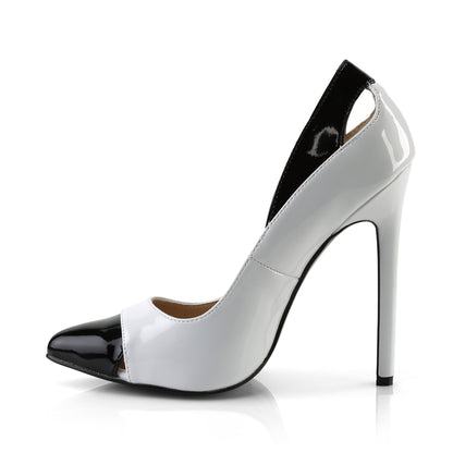 Pleaser Womens Pumps SEXY-22 Wht-Blk Pat