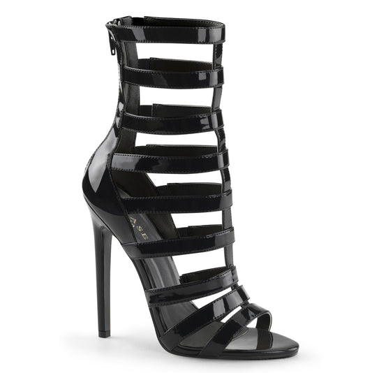Pleaser Botas de tobillo para mujer SEXY-52 BLK PAT