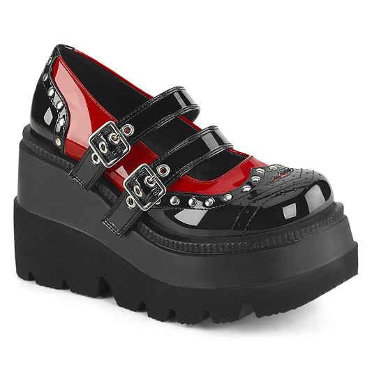 DemoniaCult  Zapatillas SHAKER-27 blk-rojo pat
