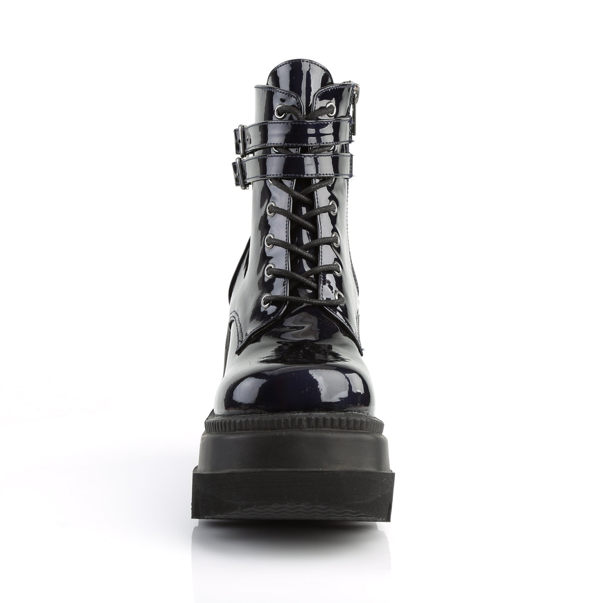 DemoniaCult Botas de tobillo para mujeres SHAKER-52 Holograma BLK
