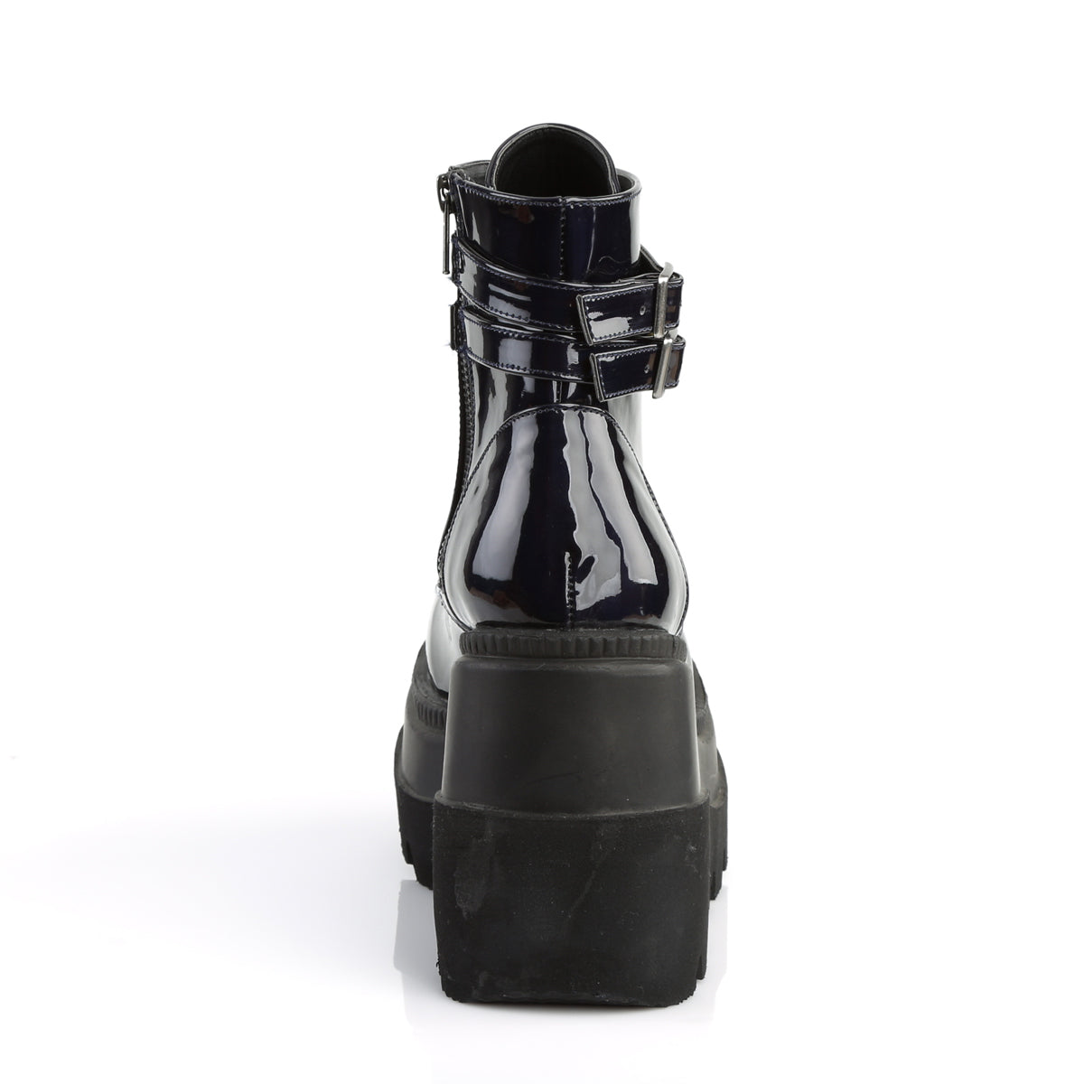 DemoniaCult Botas de tobillo para mujeres SHAKER-52 Holograma BLK