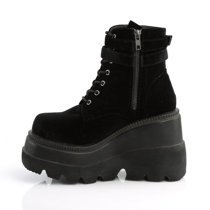 DemoniaCult Botas de tobillo para mujeres SHAKER-52 BLK VELVET