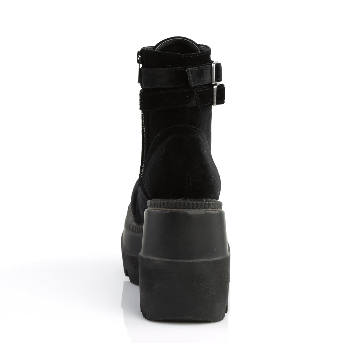 DemoniaCult Botas de tobillo para mujeres SHAKER-52 BLK VELVET