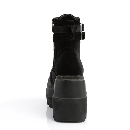 DemoniaCult Botas de tobillo para mujeres SHAKER-52 BLK VELVET