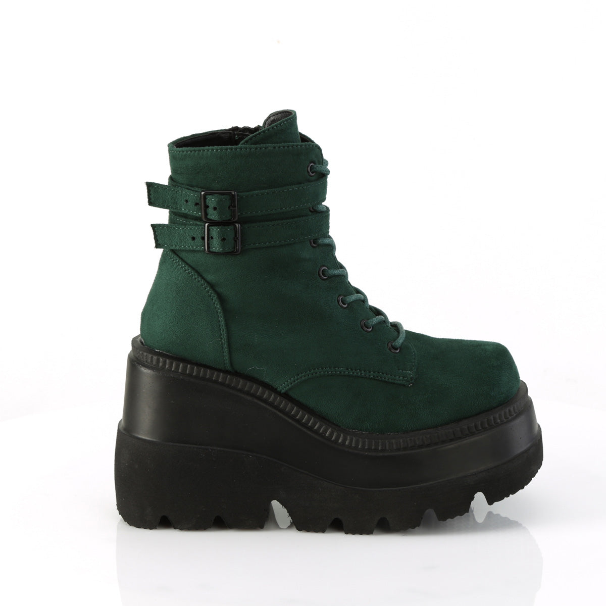 DemoniaCult  Ankle Boots SHAKER-52 Emerald Vegan Suede