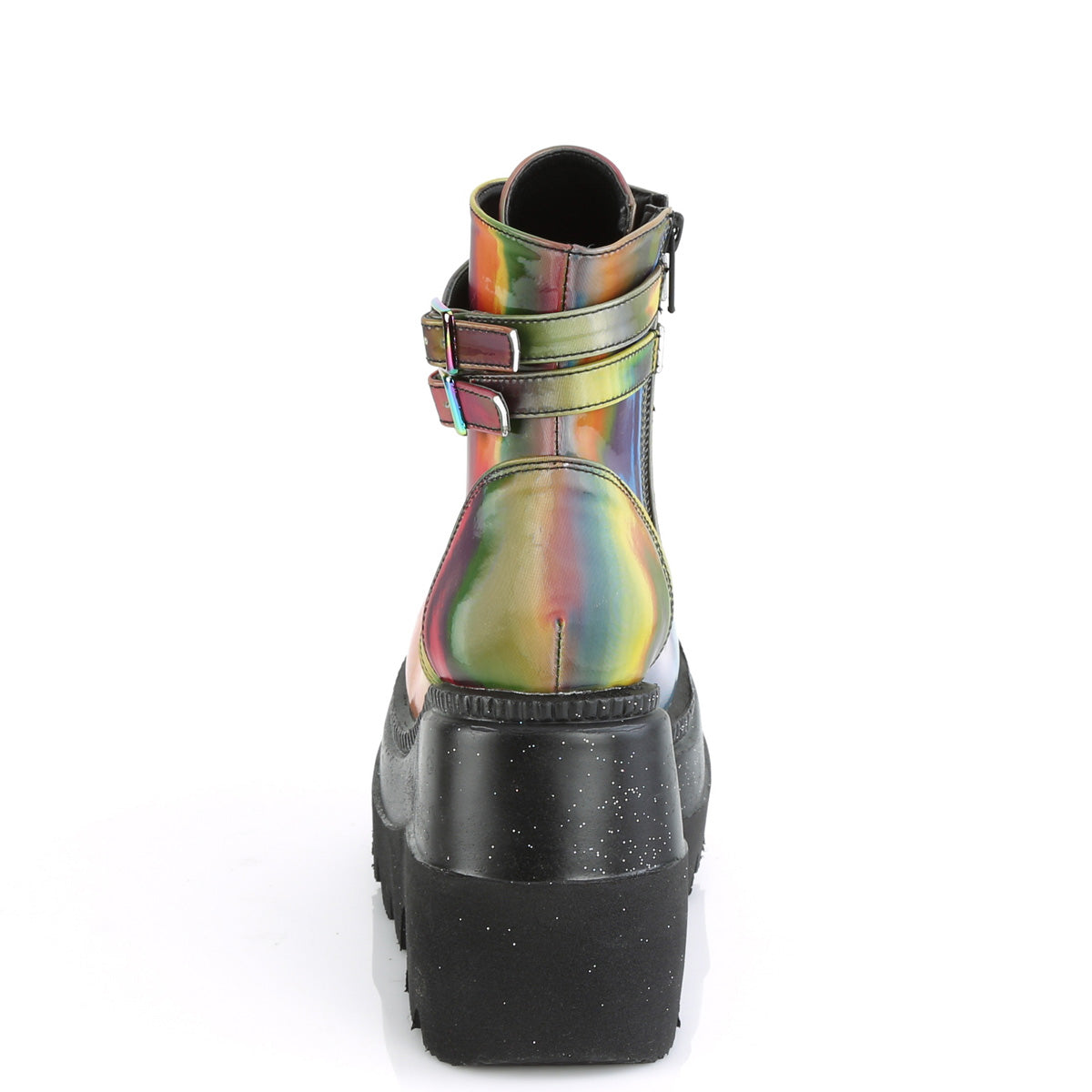 DemoniaCult Botas de tobillo para mujeres SHAKER-52 Rainbow reflexivo