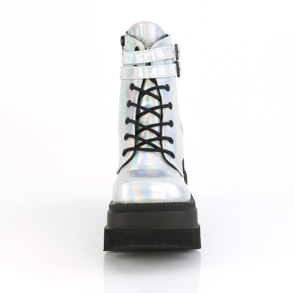 DemoniaCult Botas de tobillo para mujeres SHAKER-52 Holograma SLV