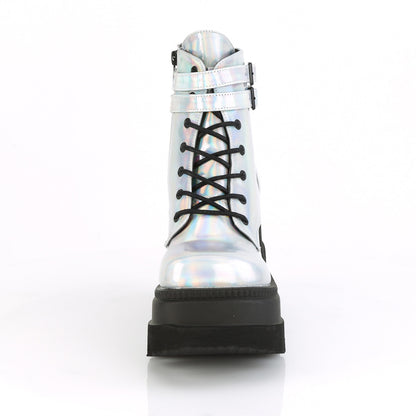 DemoniaCult Botas de tobillo para mujeres SHAKER-52 Holograma SLV