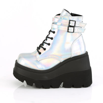 DemoniaCult Botas de tobillo para mujeres SHAKER-52 Holograma SLV