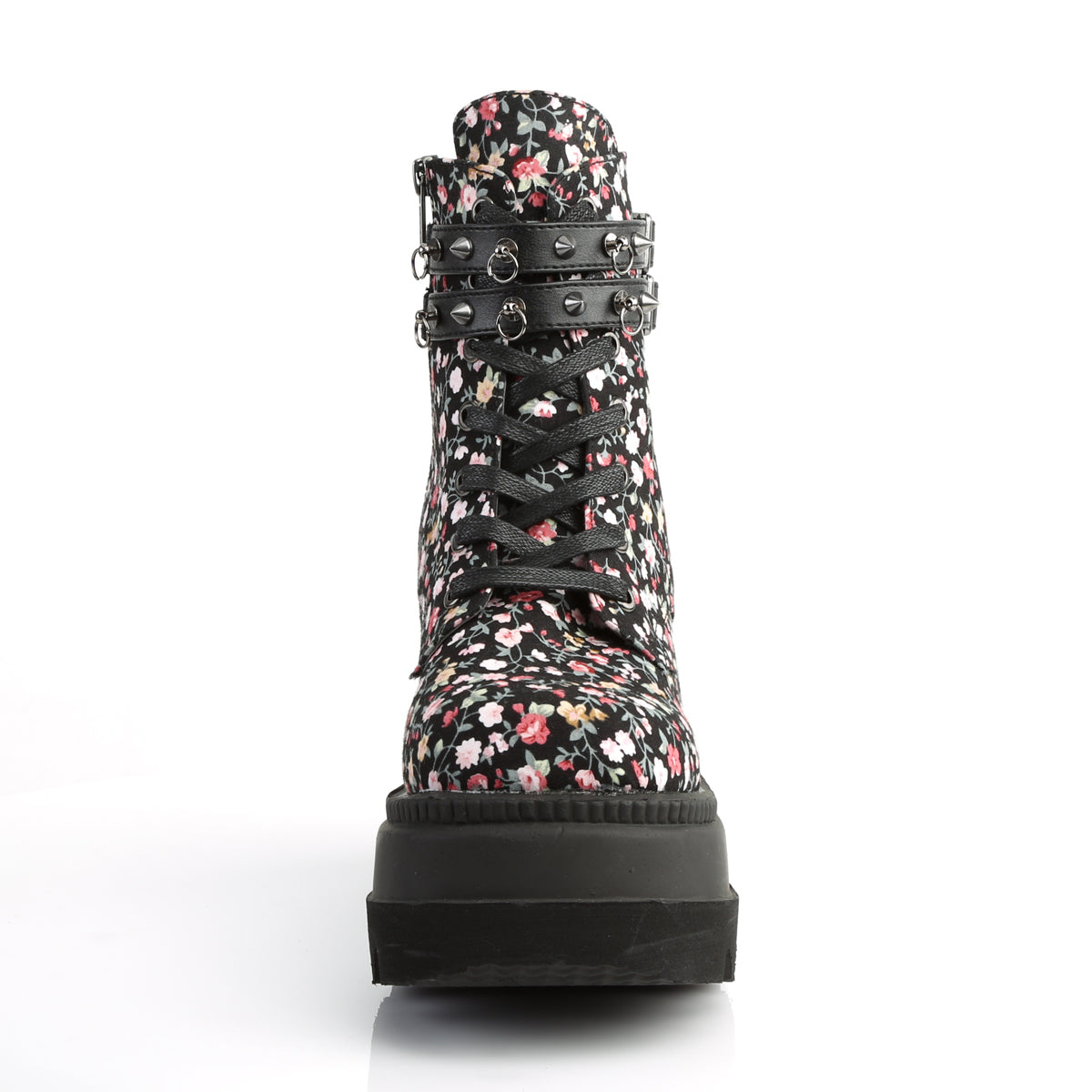 DemoniaCult Botas de tobillo para mujeres SHAKER-52 ° tela floral