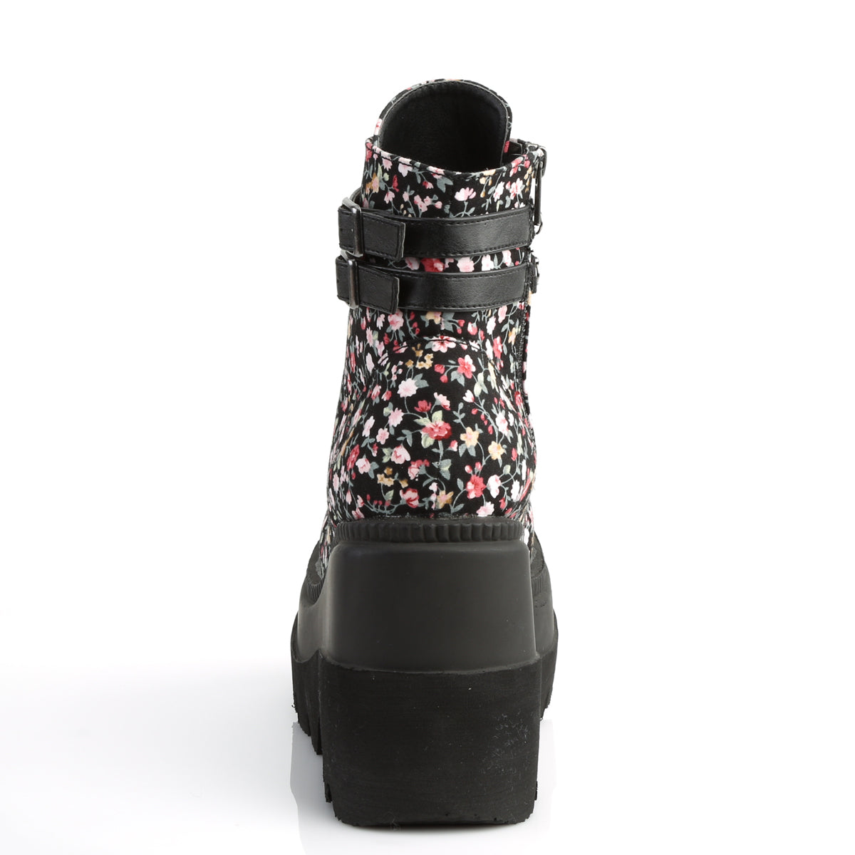 DemoniaCult Botas de tobillo para mujeres SHAKER-52 ° tela floral