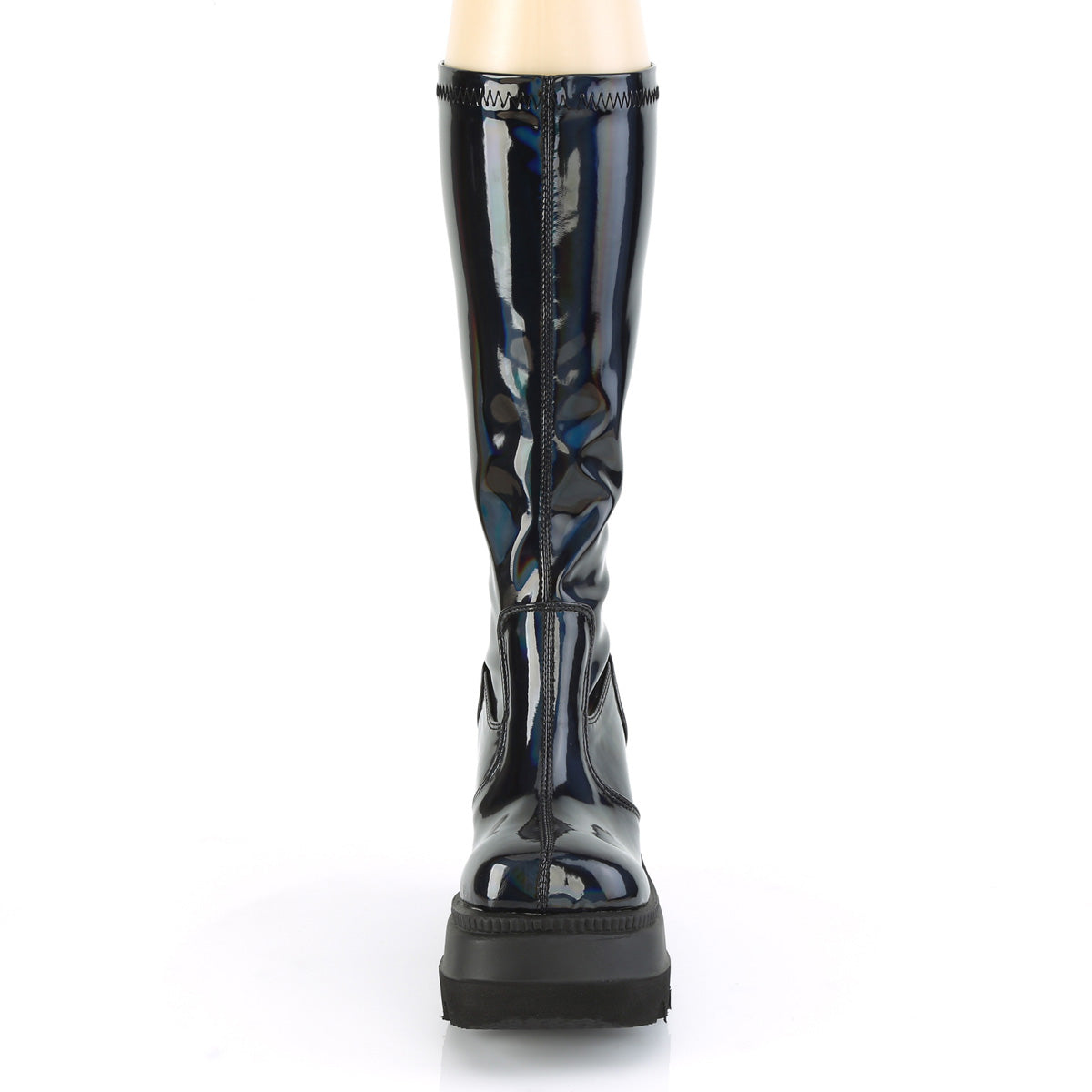 DemoniaCult Botas de mujer SHAKER-65 estiramiento blk pat holo