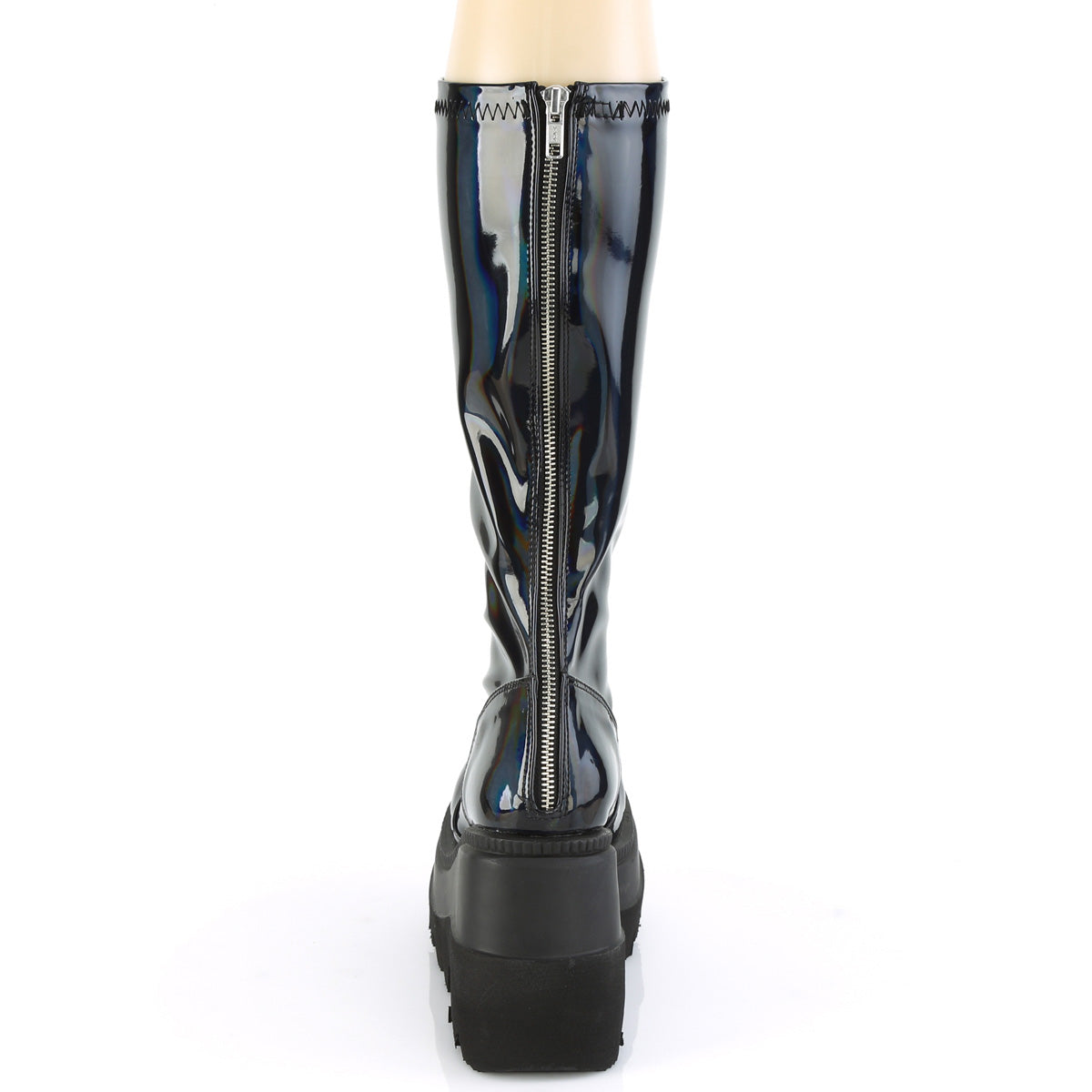 DemoniaCult Botas de mujer SHAKER-65 estiramiento blk pat holo