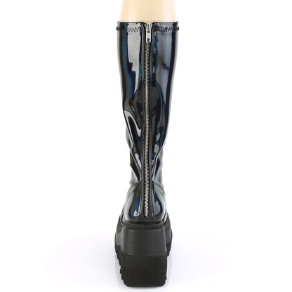 DemoniaCult Botas de mujer SHAKER-65 estiramiento blk pat holo