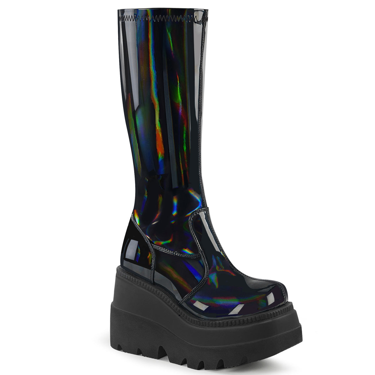 DemoniaCult Botas de mujer SHAKER-65 estiramiento blk pat holo