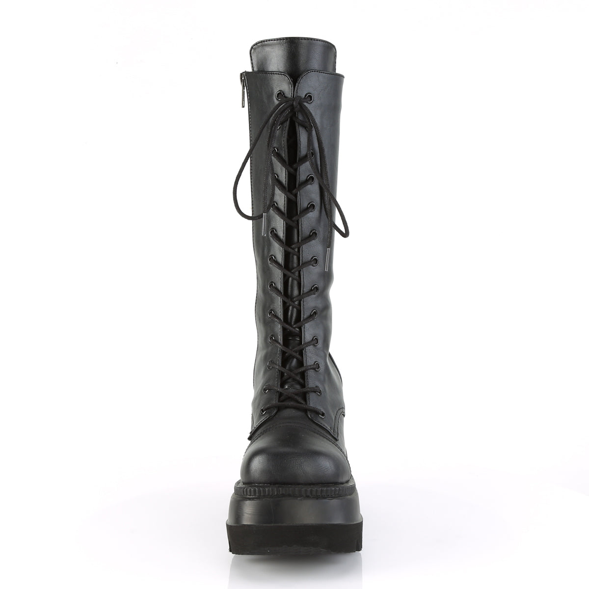 DemoniaCult Botas de mujer SHAKER-72 BLK de cuero vegano