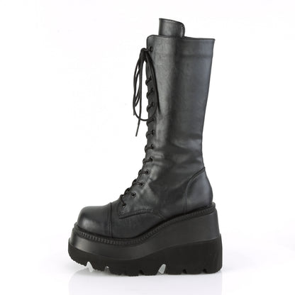 DemoniaCult Botas de mujer SHAKER-72 BLK de cuero vegano