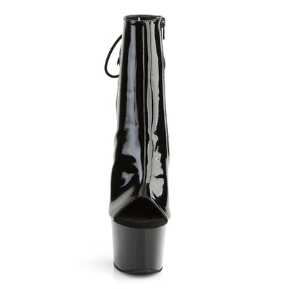 Pleaser Botas de tobillo para mujer SKY-1018 BLK PAT / BLK