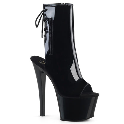 Pleaser Botas de tobillo para mujer SKY-1018 BLK PAT / BLK