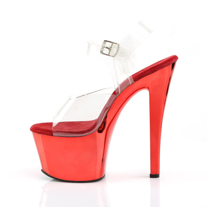 Pleaser Sandalias para mujer SKY-308 clr / cromo rojo