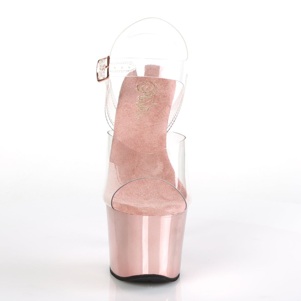 Pleaser Sandalias para mujer SKY-308 CLR / Rose Gold Chrome