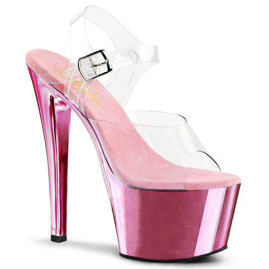 Pleaser Sandalias para mujer SKY-308 clr / b. Cromo rosa