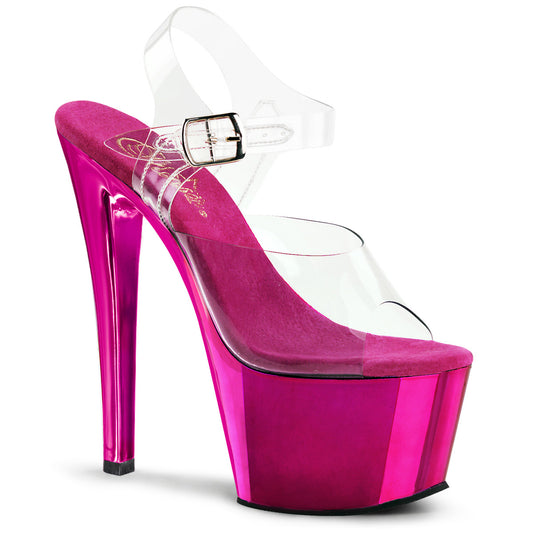 Pleaser Sandalias para mujer SKY-308 clr / h. Cromo rosa
