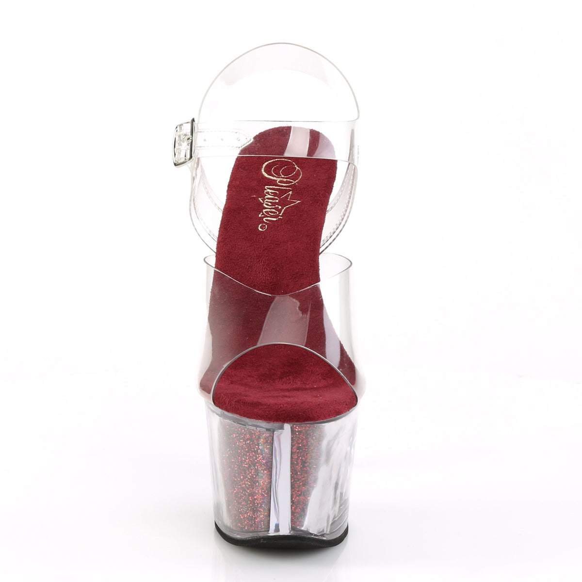 Pleaser Sandalias para mujer SKY-308g-t PLR / berry brillo inserciones