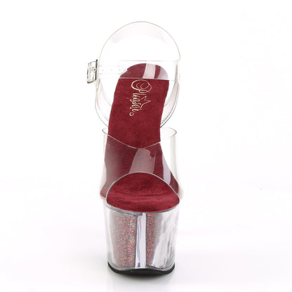 Pleaser Sandalias para mujer SKY-308g-t PLR / berry brillo inserciones