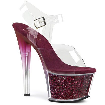 Pleaser Sandalias para mujer SKY-308g-t PLR / berry brillo inserciones