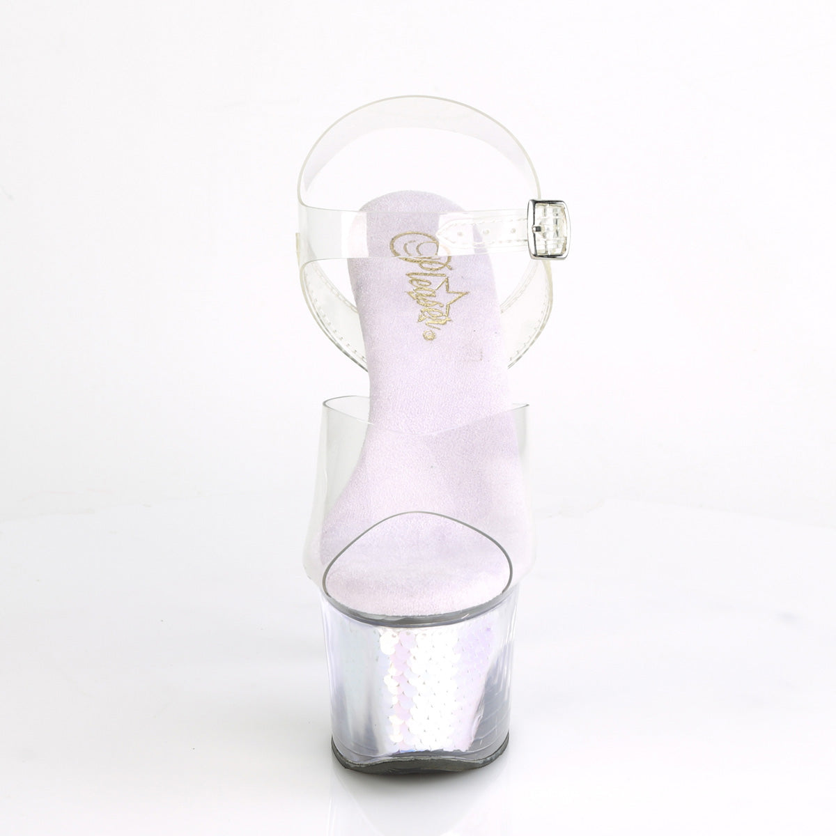 Pleaser Sandalias para mujer SKY-308mc clr / la lavanda holograma inserciones