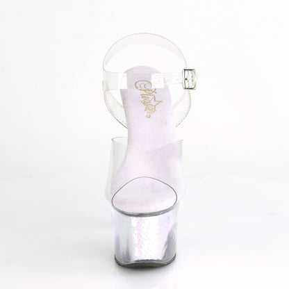 Pleaser Sandalias para mujer SKY-308mc clr / la lavanda holograma inserciones