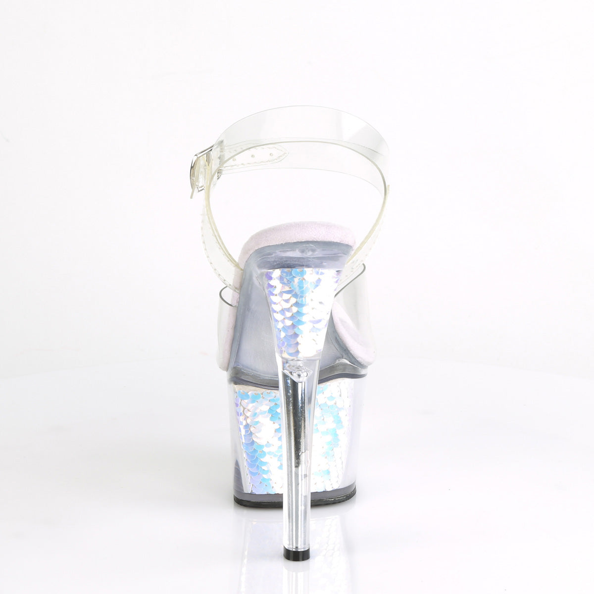 Pleaser Sandalias para mujer SKY-308mc clr / la lavanda holograma inserciones