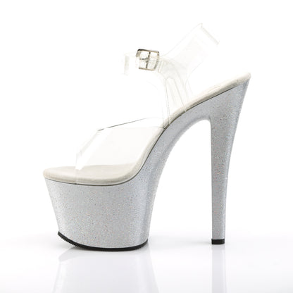 Pleaser Sandalias para mujer SKY-308mg clr / slv