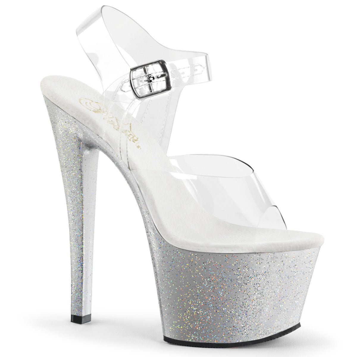 Pleaser Sandalias para mujer SKY-308mg clr / slv