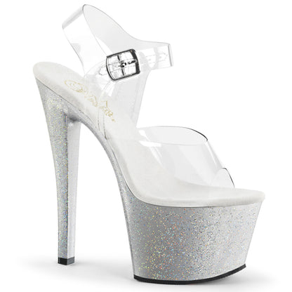 Pleaser Sandalias para mujer SKY-308mg clr / slv