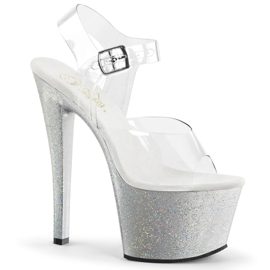 Pleaser Sandalias para mujer SKY-308mg clr / slv