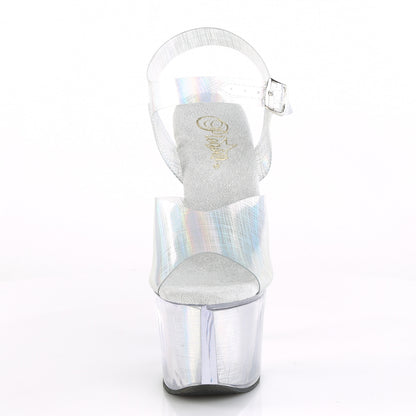 Pleaser Sandalias para mujer SKY-308n-CRHM SLV Holograma TPU / Holograma SLV