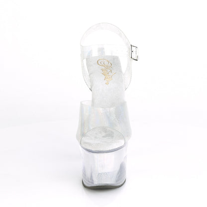 Pleaser Sandalias para mujer SKY-308N SLV Hologram TPU / SLV Holograma Inserciones