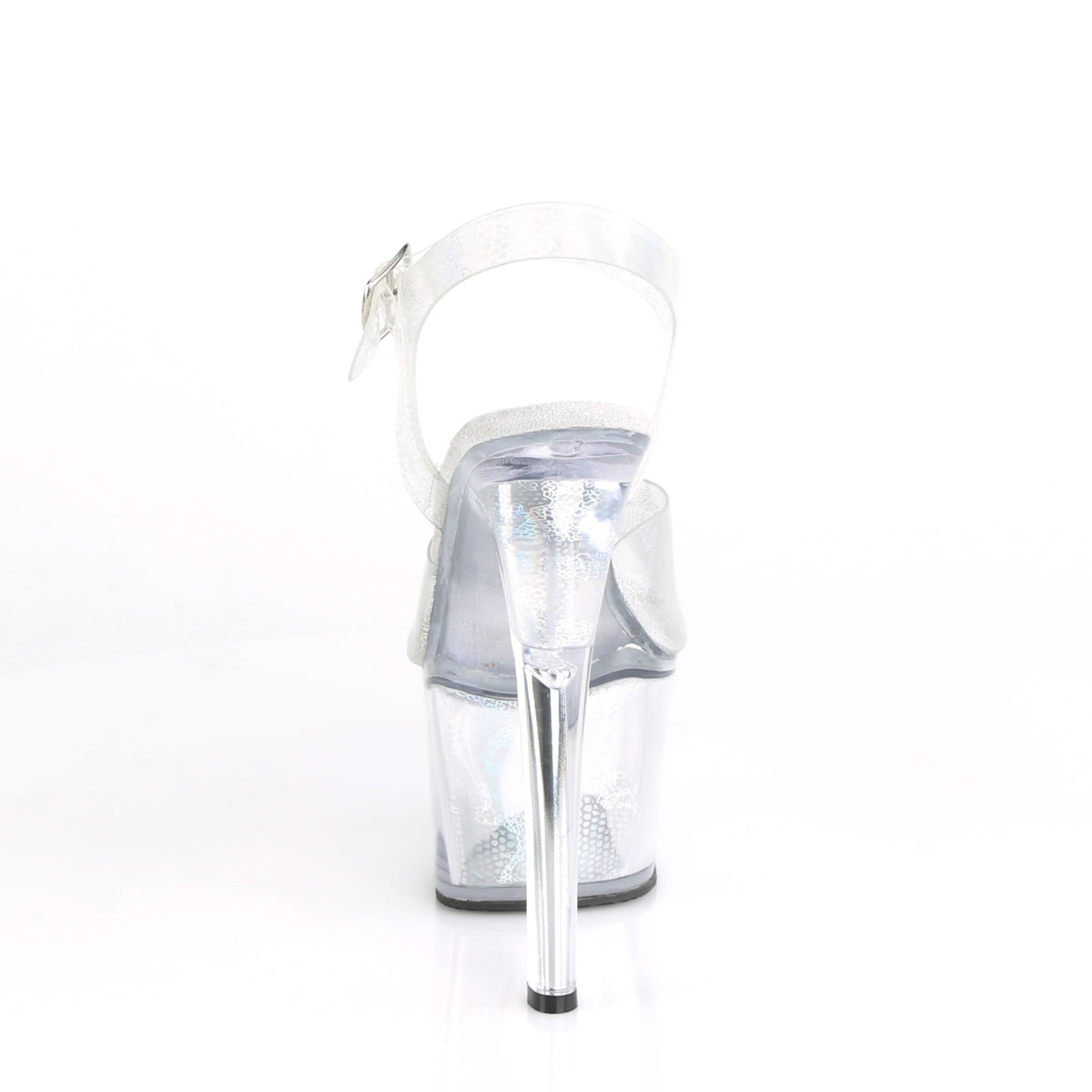 Pleaser Sandalias para mujer SKY-308N SLV Hologram TPU / SLV Holograma Inserciones