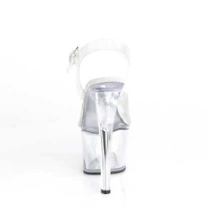 Pleaser Sandalias para mujer SKY-308N SLV Hologram TPU / SLV Holograma Inserciones
