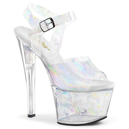 Pleaser Sandalias para mujer SKY-308N SLV Hologram TPU / SLV Holograma Inserciones