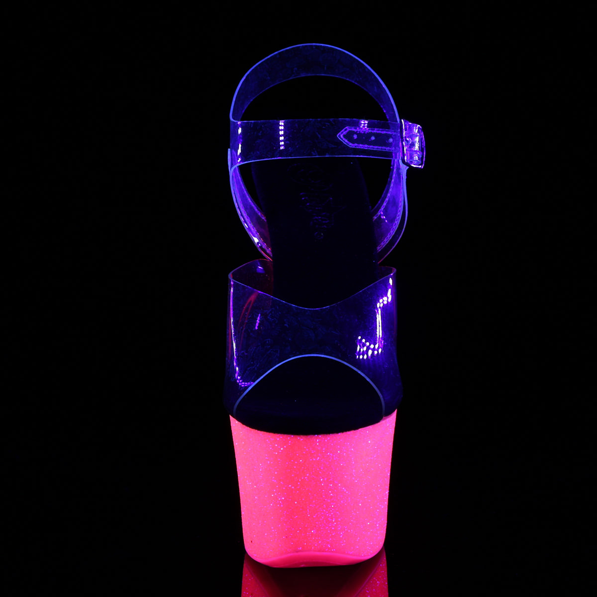 Pleaser Sandalias para mujer SKY-308uvg clr / neon h. rosa brillo
