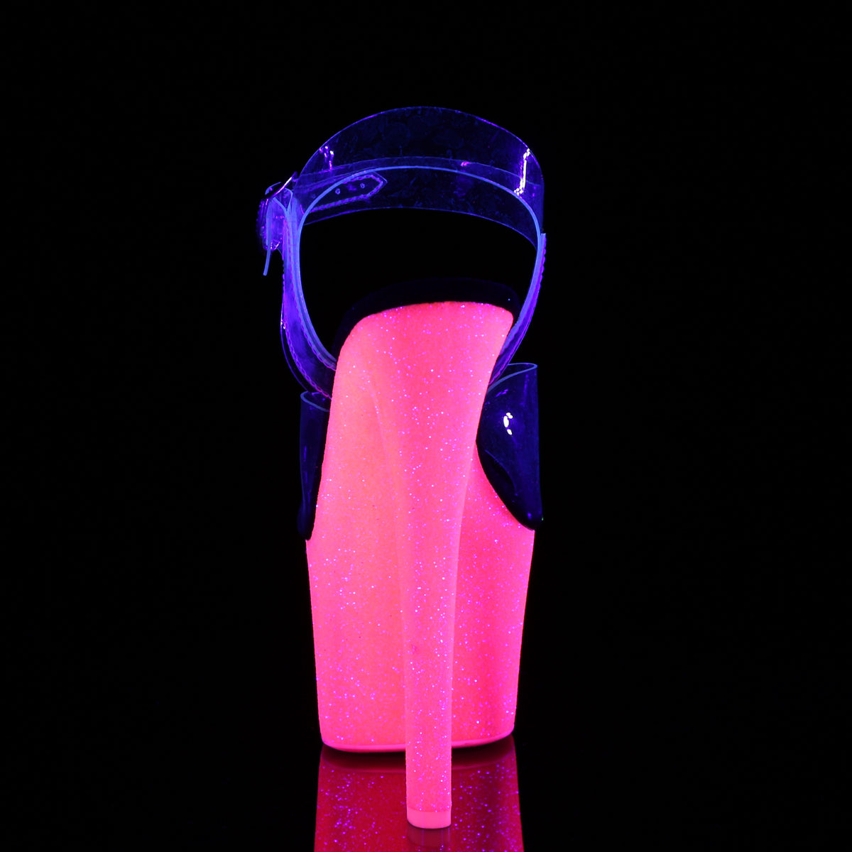 Pleaser Sandalias para mujer SKY-308uvg clr / neon h. rosa brillo