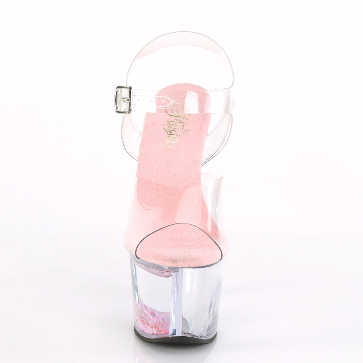 Pleaser Sandalias para mujer SKY-308Whg CLR / CLR-Baby Pink Brillo