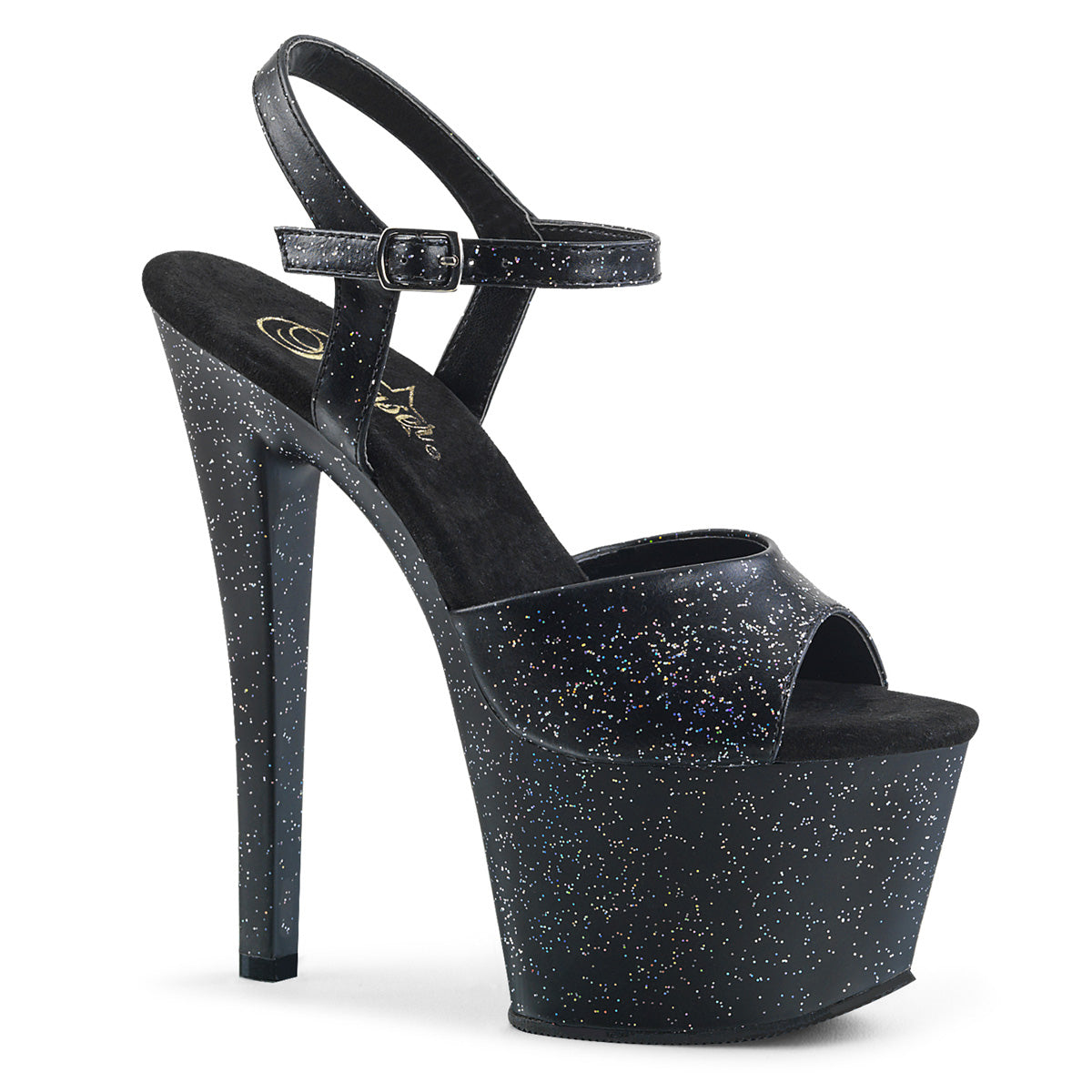 Pleaser Sandalias para mujer SKY-309mmg BLK Faux Cuero / Blk Mate