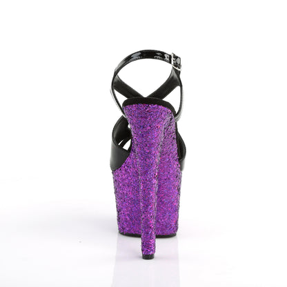 Pleaser Womens Sandals SKY-330LG Blk Pat/Purple Multi Glitter