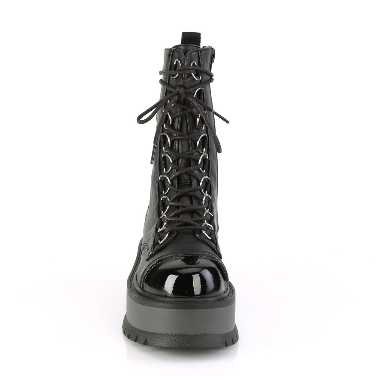 DemoniaCult Botas de tobillo para mujeres SLACKER-150 BLK Vegan de cuero