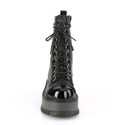 DemoniaCult Botas de tobillo para mujeres SLACKER-150 BLK Vegan de cuero