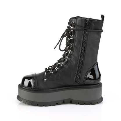 DemoniaCult Botas de tobillo para mujeres SLACKER-150 BLK Vegan de cuero